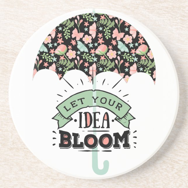 Posavasos Paraguas de florecimiento de ideas (Frente)