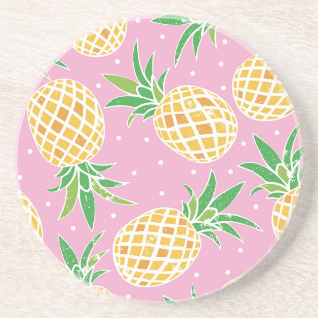 Posavasos Paraíso de la piña: patrón tropical (Frente)