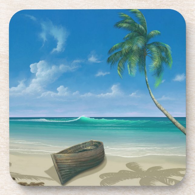 Posavasos Paraíso de las islas tropicales en una playa de ar (Frente)