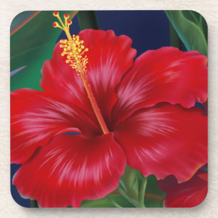 Posavasos Paraíso Tropical Hawái Hibiscus Coasters