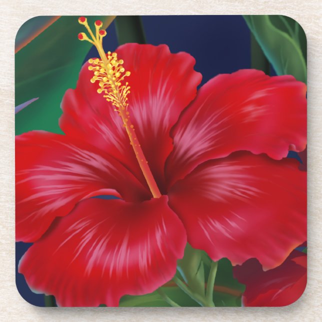 Posavasos Paraíso Tropical Hawái Hibiscus Coasters (Frente)