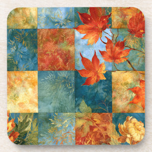 Posavasos Parche Botánico de Hoja de Arce de Otoño