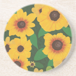 Posavasos Parche de girasoles amarillos en las tiras de bebi