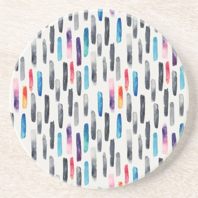 Posavasos Paredes de brocha acuarela, colorido y sin costura (Frente)