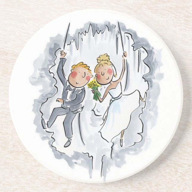 Posavasos Pareja Boda escalada (Frente)