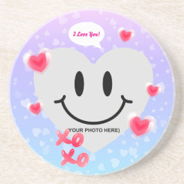 Posavasos Pareja de Bblegum en globo de globo de cristal de 