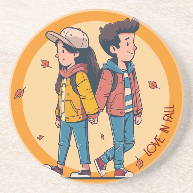 Posavasos Pareja de manos cogiendo la mano caminando juntos  (Frente)