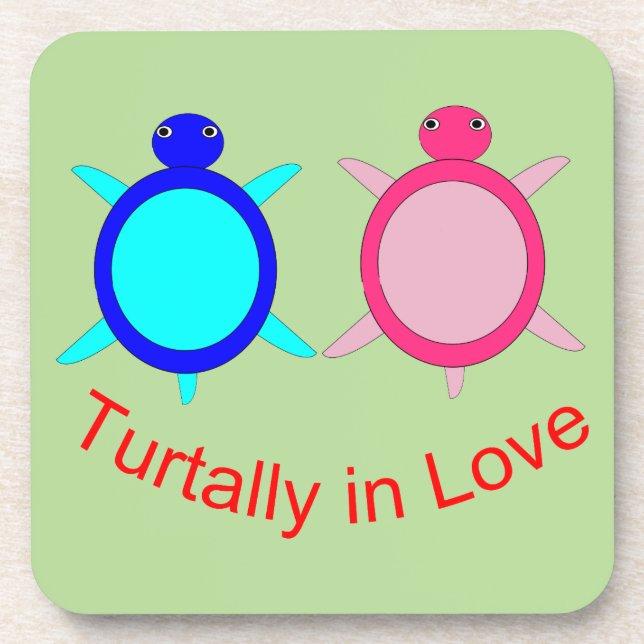 Posavasos Pareja De Tortuga Cuta (Frente)