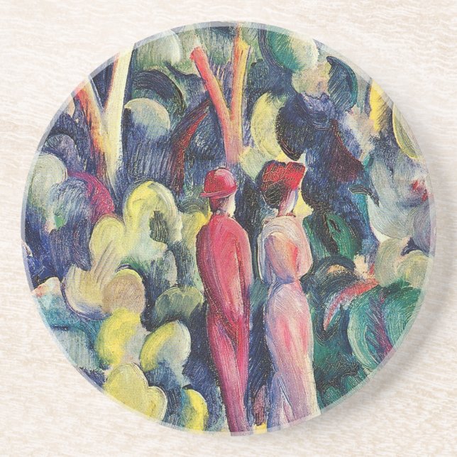 Posavasos Pareja en el camino del bosque de August Macke (Frente)