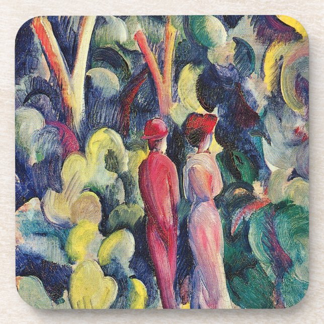 Posavasos Pareja en la pista forestal por August Macke (Frente)