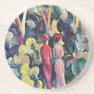 Posavasos Pareja en la pista forestal por August Macke