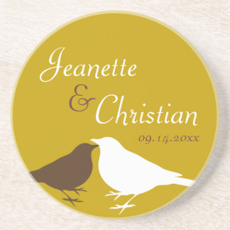 Posavasos Pareja marrón ama aves aniversario de boda persona