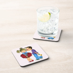 Posavasos Pareja Romántica Adorable - Amor - Beso