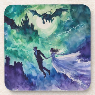 Posavasos Pareja Voladora - Pintura Acuarela
