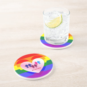 Posavasos Parejas dentro del corazón del Orgullo de Amor