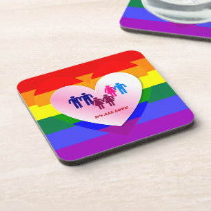 Posavasos Parejas dentro del corazón del Orgullo de Amor