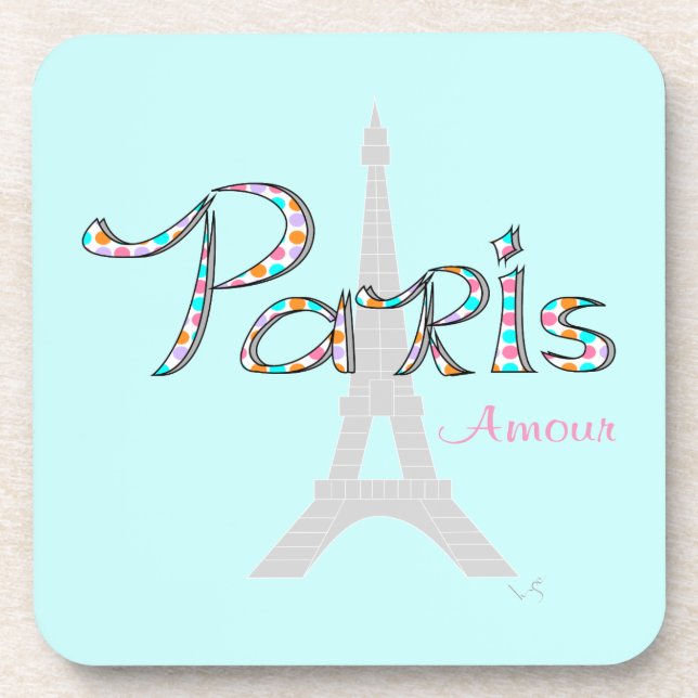 Posavasos PARIS Amour con Torre Eiffel (Frente)