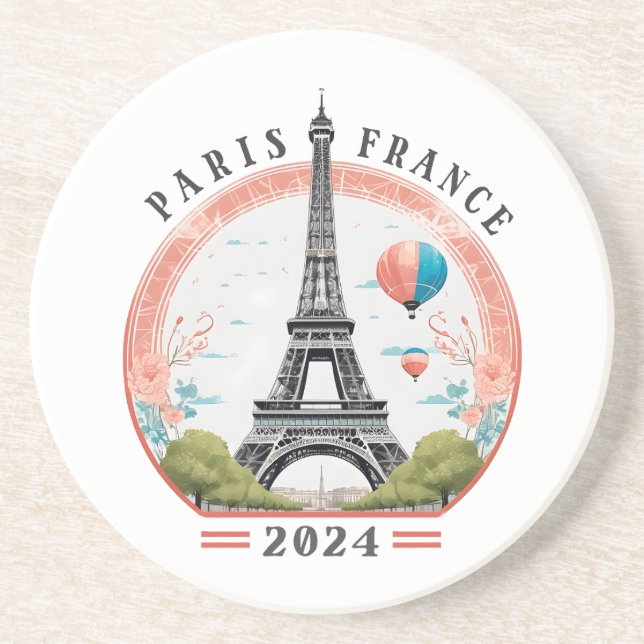 Posavasos Paris Francia 2024 Fleece Blankets, Torre Eiffel (Frente)