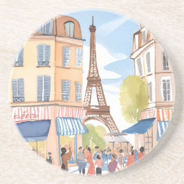 Posavasos París Francia Torre Eiffel Acuarela