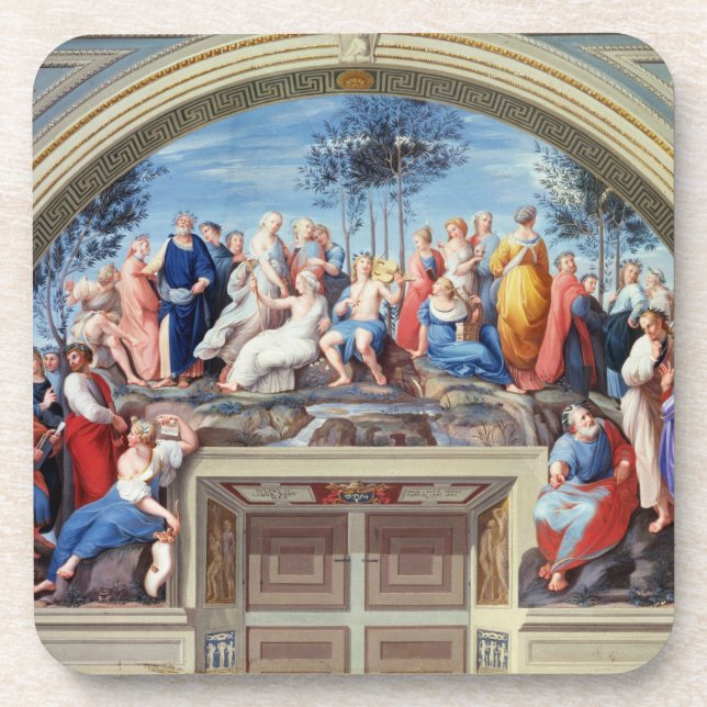 Posavasos Parnassus y el Disputa, del della S de la estrofa (Frente)