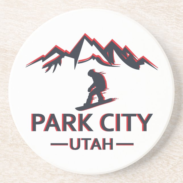 Posavasos Parque de la ciudad de Utah snowboard (Frente)