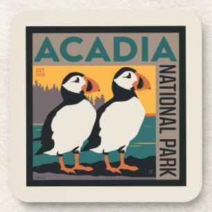 Posavasos Parque nacional Acadia, Maine   Puffins