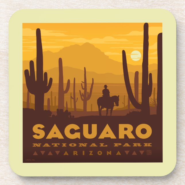 Posavasos Parque nacional de la Plaza Saguaro | Arizona (Frente)