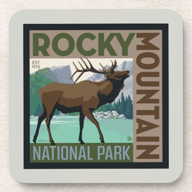 Posavasos Parque nacional de las Montañas Rocosas | Elk (Frente)