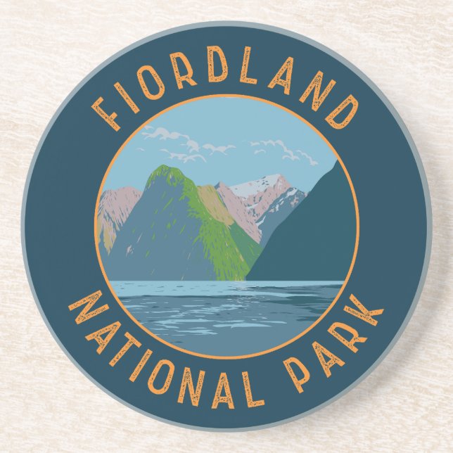 Posavasos Parque nacional Fiordland Círculo Retro de Nueva Z (Frente)