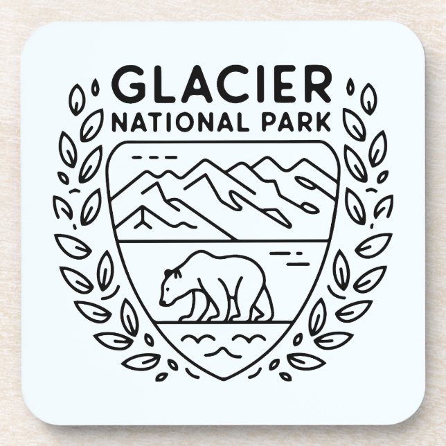 Posavasos Parque nacional Glacier Emblem (Frente)