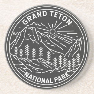 Posavasos Parque nacional Gran Teton Monoline Vintage