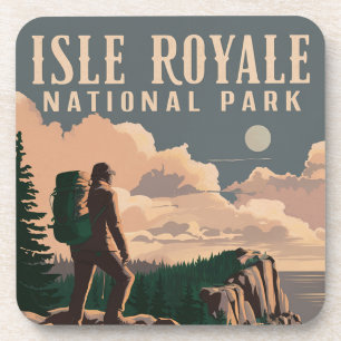 Posavasos Parque nacional Isle Royale Backpacking Travel Art