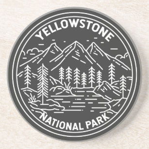 Posavasos Parque nacional Yellowstone Vintage Monoline