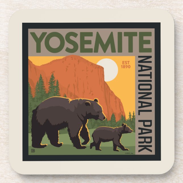 Posavasos Parque nacional Yosemite | Familia Oso (Frente)