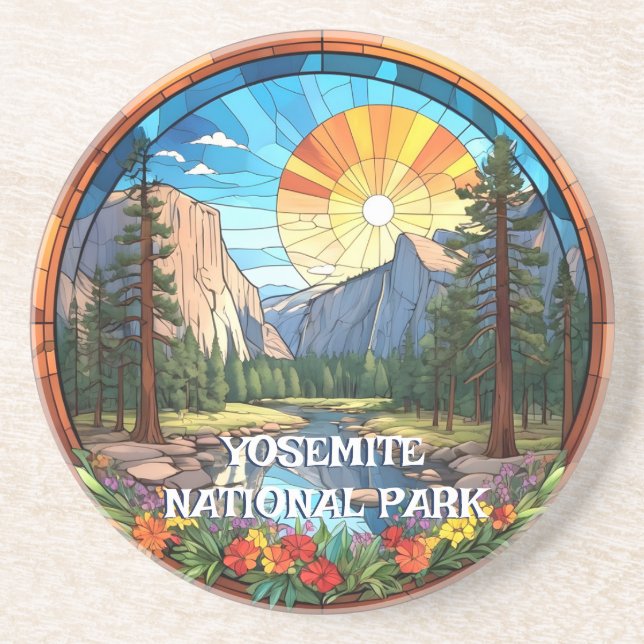 Posavasos Parque nacional Yosemite Mosaico de Vidrio Manchad (Frente)