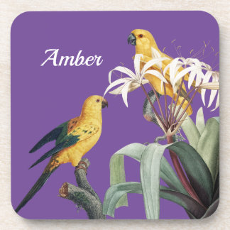 Posavasos Parroquias doradas personalizadas en un morado