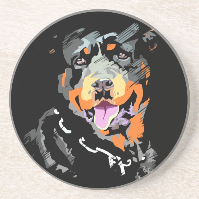 Posavasos parte inferior - de - vidrio rottweiler (Frente)