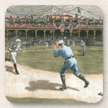 Posavasos Partido de Béisbol de la Liga Nacional 1886<br><div class="desc">Pintura de un partido de béisbol de la Liga Nacional de 1886. Prácticamente se pueden oler los cacahuetes,  palomitas de maíz y el polvo del interior que emana de esta pieza. ¡Esto haría una gran adición a tu casa!</div>