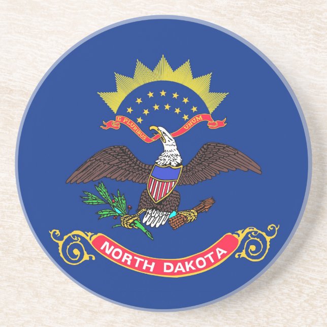 Posavasos Pascua con bandera de Dakota del Norte, Estados Un (Frente)