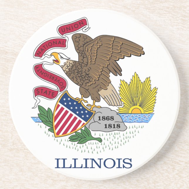 Posavasos Pascua con bandera de Illinois, Estados Unidos (Frente)