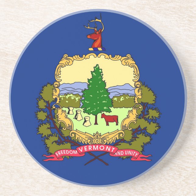 Posavasos Pascua con bandera del Vermont, Estados Unidos (Frente)