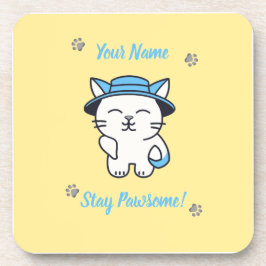 Posavasos Pascua de amante del gato personalizado - Cuidada