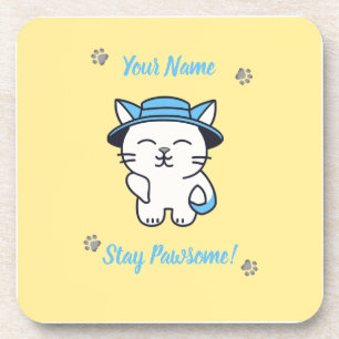 Posavasos Pascua de amante del gato personalizado - Cuidada 
