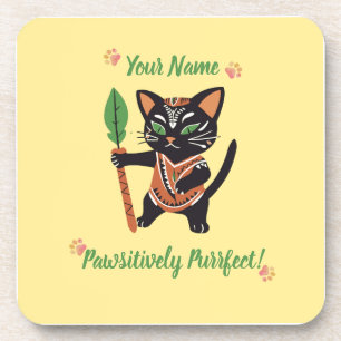Posavasos Pascua de amante del gato personalizado - Cuidada 
