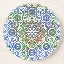 Pascua de arena azul y verde Mandala