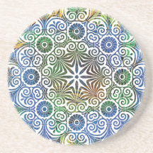 Pascua de arena azul y verde Mandala