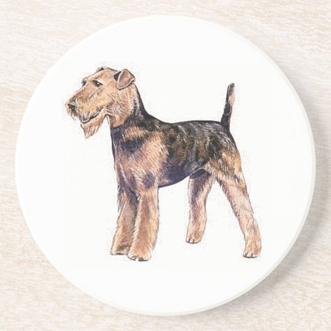 Posavasos Pascua de arena de Airedale Terrier (Frente)