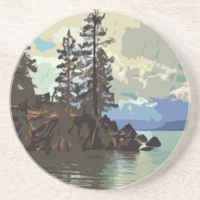 Posavasos Pascua de arena del lago Tahoe (Frente)