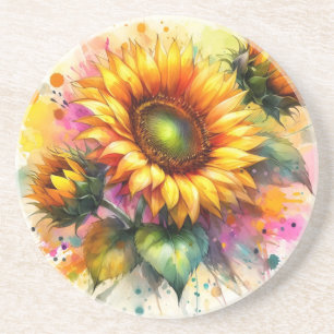 Posavasos Pascua de arena - Hermosos girasoles, arte