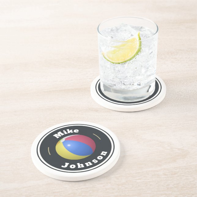 Posavasos Pascua de arena - Personalizado Beach Ball (añadir (Lado)